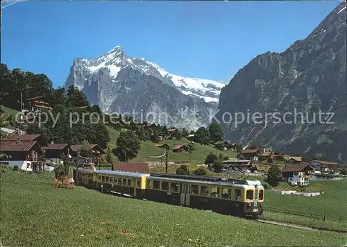 Eisenbahn Wengernalp Bahn Grindelwald  Wetterhorn Kat. Eisenbahn