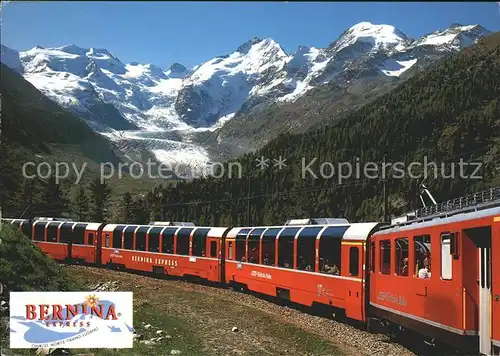 Eisenbahn Bernina Express Morteratschgletschher Bellavista  Kat. Eisenbahn