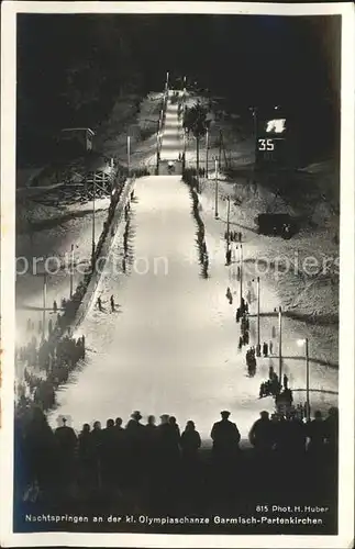 Foto Huber H. Nr. 815 Nachspringen Olympiaschanze Garmisch Partenkirchen Kat. Fotografie