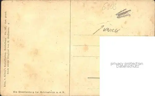 Hoffmann Heinrich Strahlenburg Schriesheim Nr. 127 Kat. Kuenstlerkarte