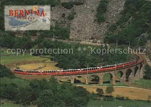 Bergbahn Bernina Express Viadukt Brusso Poschiavo  Kat. Bergbahn