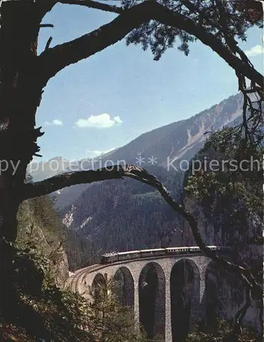 Viadukte Viaduc Landwasser Rhaetische Bahn Filisur Strecke Chur Engadin Kat. Bruecken