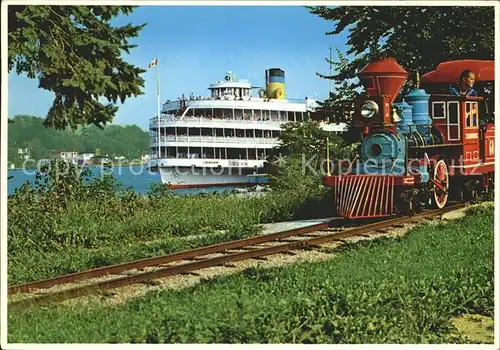 Liliputbahn Lokomotive Motorschiff Boblo Island Canada Kat. Eisenbahn