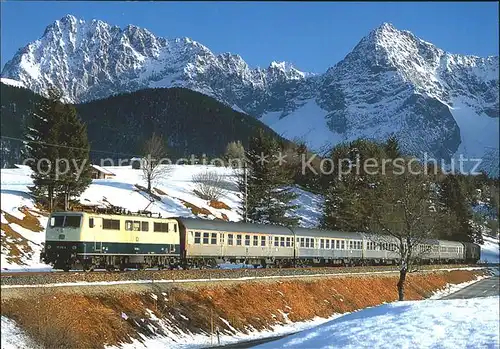 Eisenbahn Elektro Schnellzuglokomotive 111 218 4 Klais Oberbayern  Kat. Eisenbahn