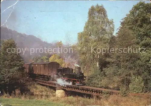 Lokomotive Schmalspurbahn Wolkenstein Joenstadt Pressnitztal Kat. Eisenbahn