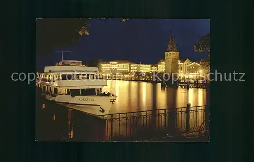 Motorschiffe Lindau Bodensee Hafen bei Nacht  Kat. Schiffe