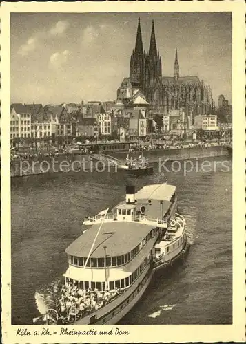 Dampfer Seitenrad Koeln am Rhein Dom  Kat. Schiffe