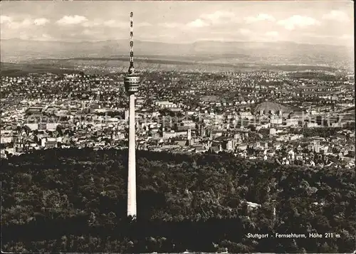 Fernsehturm Funkturm Stuttgart Fliegeraufnahme Kat. Gebaeude