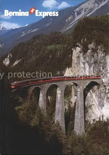 Bergbahn Bernina Express Landwasser Viadukt Filisur  Kat. Bergbahn