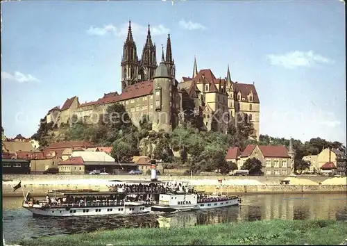 Dampfer Seitenrad Meissen Albrechtsburg Dom  Kat. Schiffe