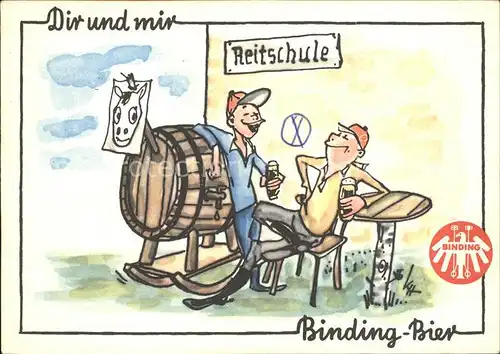 Bier Binding Humor Reitschule Bierfass  Kat. Lebensmittel