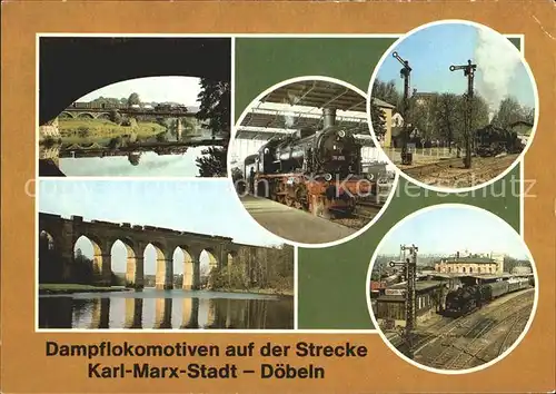 Lokomotive Strecke Karl Marx Stadt Doebeln Zschopautalviadukt  Kat. Eisenbahn