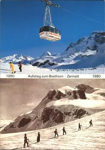 Seilbahn Klein Matterhorn Wanderung Breithorn Zermatt  Kat. Bahnen