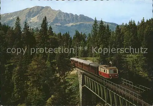 Eisenbahn Mariazellerbahn Kuhgrabenbruecke Erlaufklause oetscher  Kat. Eisenbahn