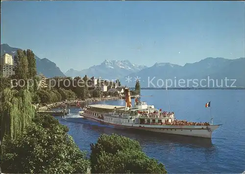 Dampfer Seitenrad Simplon Montreux  Kat. Schiffe