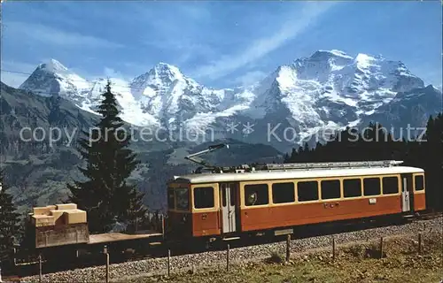 Muerrenbahn mit Eiger Moench Jungfrau Kat. Eisenbahn