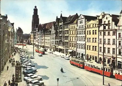 Strassenbahn Wroclaw Rynek pierzeja polnocna Kat. Strassenbahn