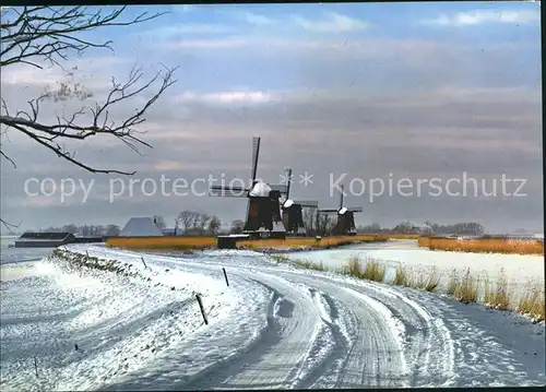 Windmuehle Holland Winterlandschaft Kat. Gebaeude und Architektur