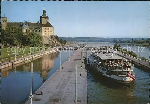 Motorschiffe Donaukraftwerk Ybbs Persenbeug Schloss Schleuse Kat. Schiffe