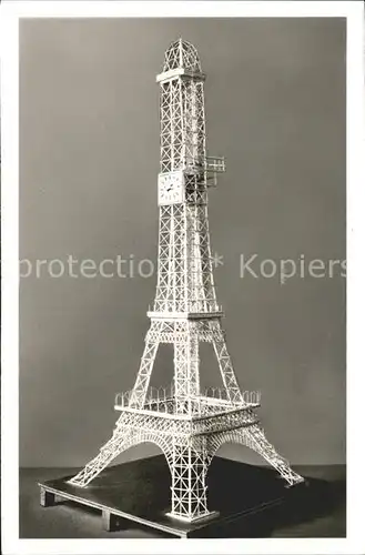Uhren Strohkunstuhr Eiffelturm Paris  Kat. Technik