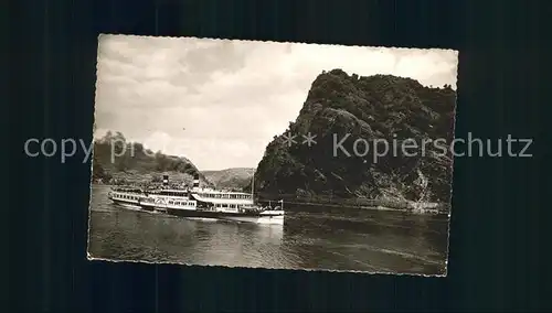 Dampfer Seitenrad Kaiser Wilhelm St. Goarshausen Loreley Kat. Schiffe