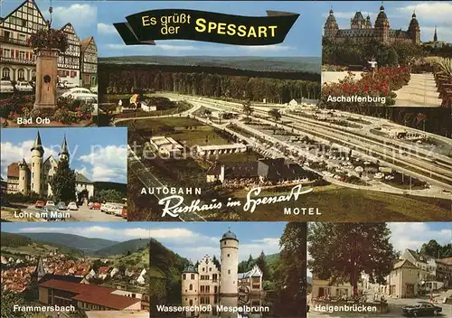 Autobahn Rasthaus im Spessart Motel Wasserschloss Mespelbrunn  Kat. Autos