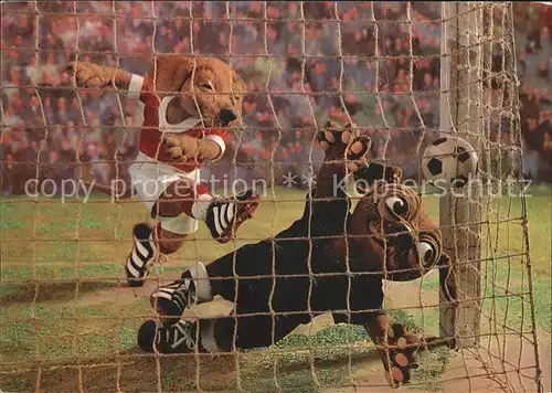Vermenschlicht Hunde Fussball Tor Waggi Cup Serie  Kat. Kuenstlerkarte