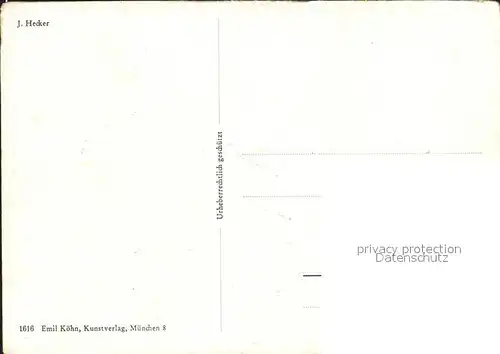 Kuenstlerkarte J. Hecker Berglandschaft  Kat. Kuenstlerkarte