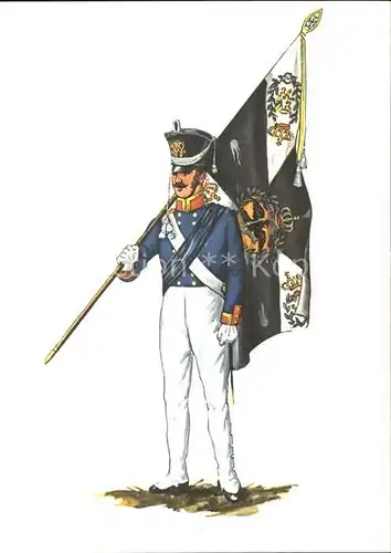 Militaria Infanterie Fahnentraeger Preussen um 1815 Kat. Militaria