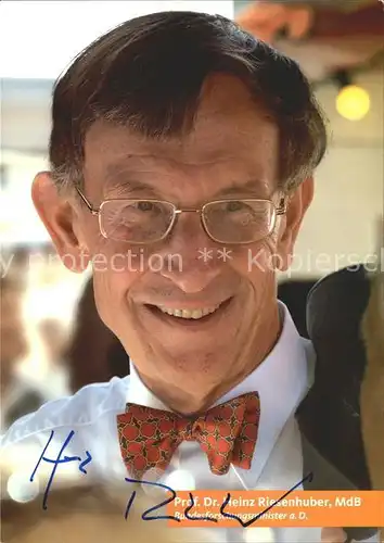 Politiker Prof. Dr. Heinz Riesenhuber Autogramm Kat. Politik