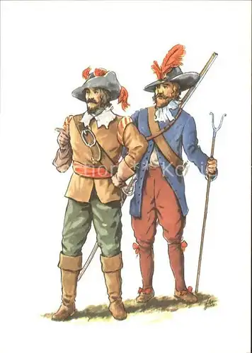 Militaria Infanterie Musketier Offizier 17. Jahrhundert Kat. Militaria