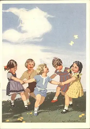 Werbung Reklame Textilien Farbstoff Indanthren Kinder Tanz Schmetterling Kat. Werbung