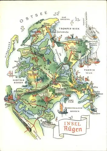 Panoramakarte Insel Ruegen  Kat. Besonderheiten