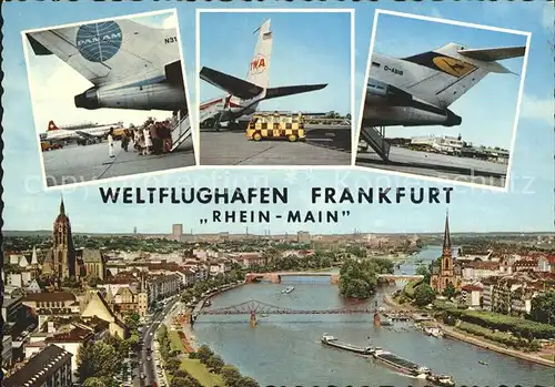 Flughafen Airport Aeroporto Rhein Main Frankfurt Pan Am TWA Lufthansa Kat. Flug