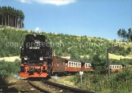 Lokomotive 99 7239 9 Harzer Schmalspurbahn Naturpark Hochharz  Kat. Eisenbahn