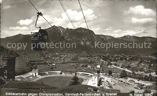 Seilbahn Eckbauer Olympastadion Garmisch Partenkirchen  Kat. Bahnen