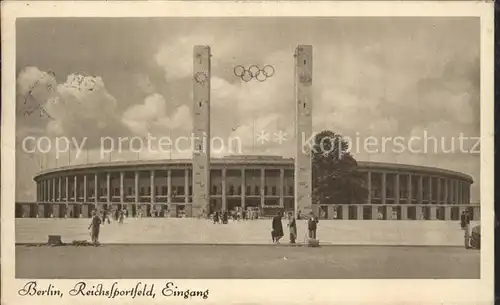 Stadion Berlin Reichssportfeld Eingang  Kat. Sport
