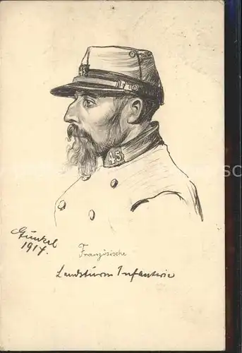 Soldatenportrait Landsturm Infanterie WK1 Frankreich  Kat. Militaria