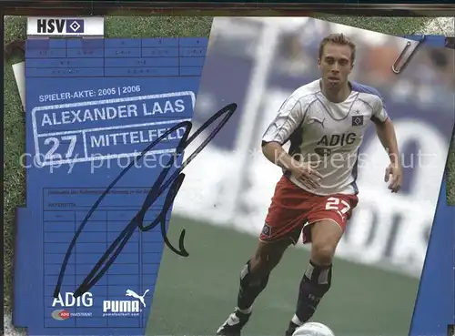 Fussball Alexander Laas Autogramm HSV Kat. Sport