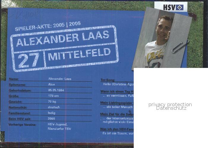 Fussball Alexander Laas Autogramm HSV Kat. Sport Nr. kf59337 - oldthing