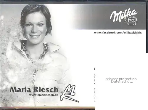 Skisport Skirennlaeuferin Maria Riesch Autogramm  Kat. Sport
