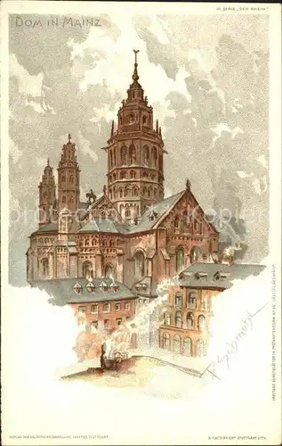 Schmohl P. Dom Mainz Litho Kat. Kuenstlerlitho