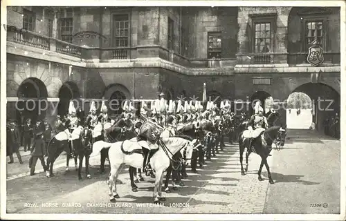 Leibgarde Wache Royal Horse Guards Changing Guars Whitehall London Kat. Polizei