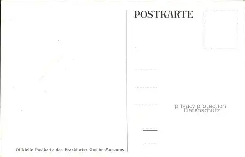 Goethe Johann Wolfgang von Geburtshaus vor 1755 Kat. Dichter