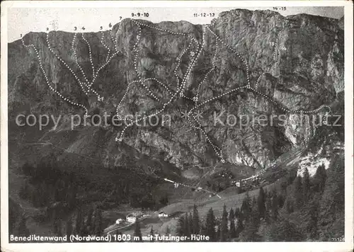 Bergsteigen Klettern Benediktenwand Anstiegsrouten Tutzinger Huette   Kat. Bergsteigen