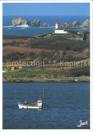 Leuchtturm Lighthouse Ile Wrach Fischfang Fischkutter Kat. Gebaeude