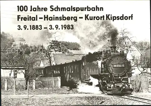Lokomotive 100 Jahre Schmalspurbahn Freital Hainsberg Kurort Kipsdorf  Kat. Eisenbahn