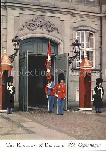 Leibgarde Wache Copenhagen Royal Guard Amalienborg  Kat. Polizei