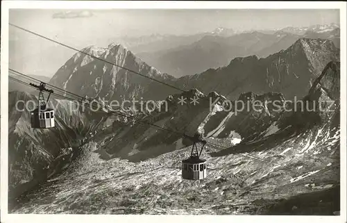 Seilbahn Bayerische Zugspitzbahn Wagenkreuzung  Kat. Bahnen