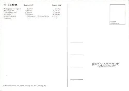 Flugzeuge Zivil Condor Boeing 767 Boeing 757 Kat. Airplanes Avions